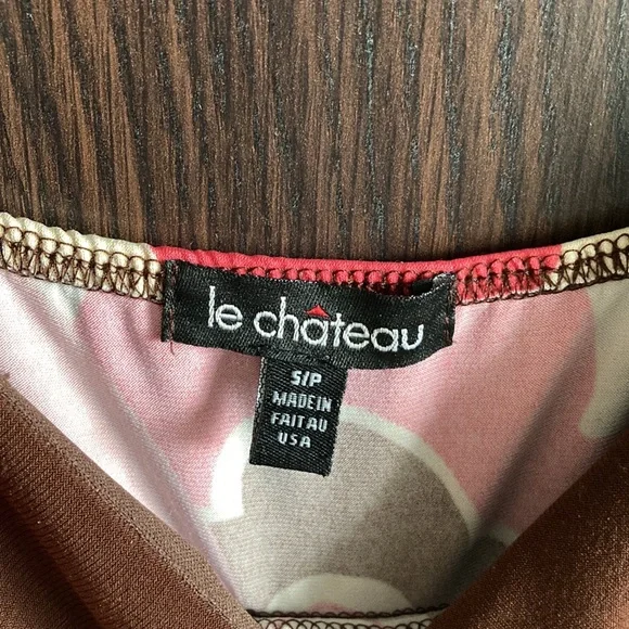 HP🌟Le Chateau dress, vintage, retro, pinks, brown, beige and white, Size S/P - Picture 6 of 6